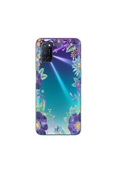 Coque et étui téléphone mobile Coque4phone Coque pour OPPO A72 Fleur 15 Violet Tropical Transparente