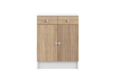 Meuble Salle De Bain Generique Meuble Bas Combi Temahome Blanc Et Chene Naturel Darty