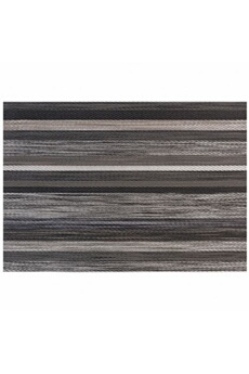 nappe de table pujadas set de table déco lignes marrons et noires 45 x 30 cm - - pvc&polyester