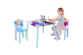 Chaises hautes et réhausseurs bébé Marque Generique Ensemble table et chaise bebe ensemble table et 2 chaises la reine des neiges - pour enfants - bleu