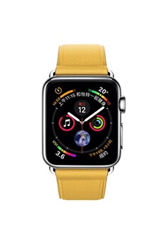 bracelet de montres generique bracelet de montre compatible avec apple watch 4 40mm, cuir - jaune