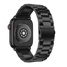 Bracelet de montres GENERIQUE Bracelet de montre Compatible avec Apple Watch 1/2/3/4/5 42/44mm 42/44mm, Acier inoxydable - Noir