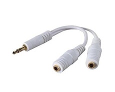 Adaptateur Câble blanc Audio Casque Jack 3,5mm Séréo Male Câble pour Téléphone Portable et Ordinateur