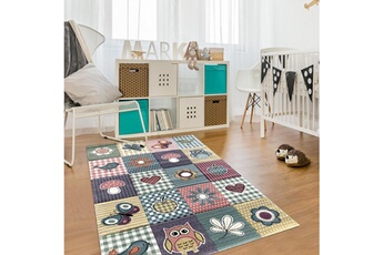 Tapis pour enfant Jadorel Tapis enfant 120x170 cm rectangulaire mozaic multicolore chambre adapté au chauffage par le sol