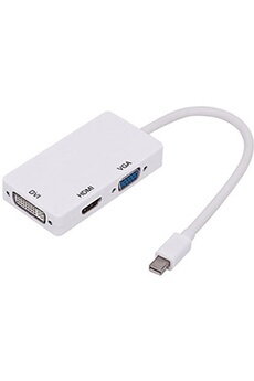 HUB Convertisseur Mini DisplayPort Thunderbolt vers VGA/ HDMI / DVI Câble adaptateu pour Apple MacBook, MacBook Pro,MacBook Air,iMac, Mac mini,Mac