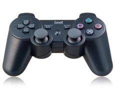 Manette Non renseigné Manette de jeu Noir - Six-Axe Double Choc, Sans fil Bluetooth, pour Playstation 3 Manette