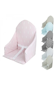 Chaises hautes et réhausseurs bébé Monsieur Bébé Coussin d'assise universel miam avec harnais pour chaise haute bébé - rose trait