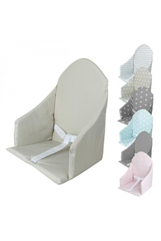 Chaises hautes et réhausseurs bébé Monsieur Bébé Coussin d'assise universel miam avec harnais pour chaise haute bébé - beige uni