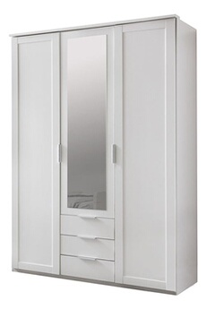 armoire enfant en panneaux de particules coloris blanc - dim : 135 x 210 x 58 cm - -