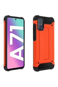 Coque et étui téléphone mobile AVIZAR Coque pour Samsung Galaxy A71 Design Relief Bi-matière Antichute 18m orange