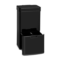 Touchless Black Stainless Steel Poubelle avec capteur 72 litres - Noir