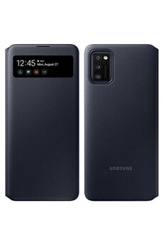 Coque et étui téléphone mobile Samsung Housse Pour Galaxy A41 Translucide S View Wallet Cover Original Noir