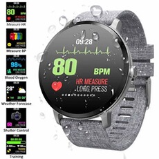 Montre connectée GENERIQUE Montre Connectée Femmes Homme Montre Sport 1.3'' Écran Tactile avec Moniteur Cardiaque Moniteur Veille Podomètre Caméra pour Android iOS-Noir