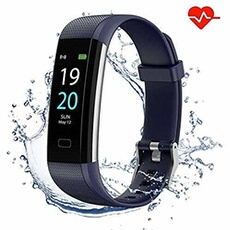 Bracelet connecté Bleu-Blanc IP68 Bluetooth - Tracker Activité Écran Bracelet connecté Bleu-Blanc IP68 Bluetooth - Tracker Activité Écran