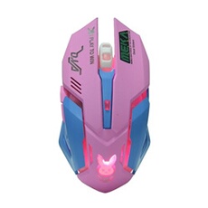Souris de jeu sans fil Ordinateur PC de récepteur USB optique 2.4G pour ordinateur portable - Rose noir