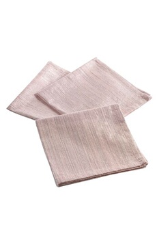 serviette de table douceur d'interieur 3 serviettes de table 40 x 40 cm coton uni+lurex elegancia rose