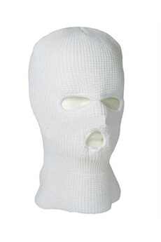 bonnet et cagoule de sports d'hiver generique cagoule 3 trous balaclava blanche 100% acrylique / laine