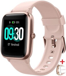 Montre connectée GENERIQUE Montre Connectée Femmes Homme Smartwatch Etanche 5ATM avec Podomètre GPS Moniteur de Sommeil Chronometre Cardio Fitness Tracker-Rose