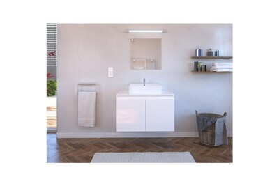 Meuble Salle De Bain Marque Generique Meuble Sous Vasque Meuble Vasque Integree Meuble Vasque De Salle De Bain 2 Portes Blanc Laque L 80 X P 46 X H 50 Cm Cina Darty