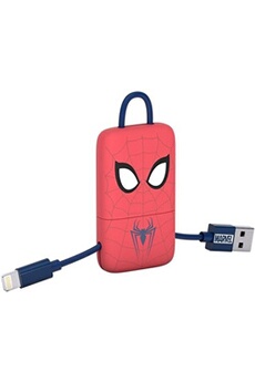 CMR31605 Marvel Spiderman Mini Porte-Clés Câble USB Connecteur Micro-USB, 22 cm, Rouge/Bleu