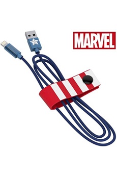 Marvel Câble Lightning vers USB 120 cm pour iPhone 7/7 Plus 6/6 Plus/iPhone 6S/6S Plus iPhone 5/5s/5c iPad Air iPad mini Motif Captain America (Apple