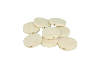 Bijou de déguisement Artemio 18 perles en bois rondes plates 25 mm
