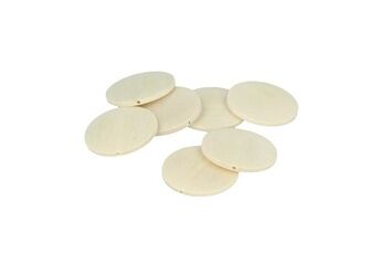 Bijou de déguisement Artemio 10 perles en bois rondes plates 40 mm
