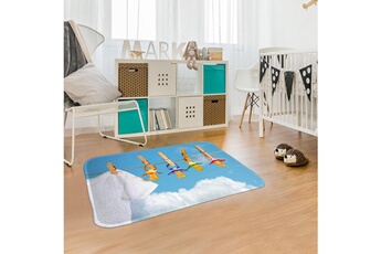 Tapis pour enfant House Of Kids Tapis enfant 70x95 cm rectangulaire ultra doux tetine bleu chambre adapté au chauffage par le sol