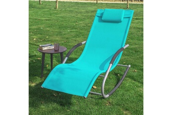Transat de bain Sobuy Sobuy ogs28-hb fauteuil à bascule chaise longue transat de jardin avec repose-pieds