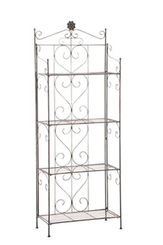 etagère sur pied generique etagère de rangement pliable lenja avec 4 niveaux , bronze