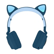 Casque audio Avizar Casque Audio Bluetooth Design Oreilles Chat pour Smartphone/Tablette Bleu Nuit