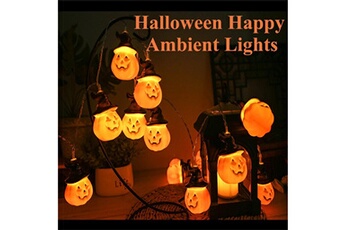 Autres jeux créatifs AUCUNE Halloween pumpkin lights led guirlande lumineuse décoration - jaune