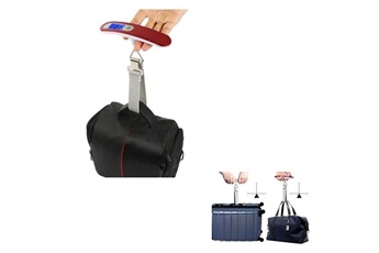 Pèse bagage Vshop Vshoppèse bagage électronique 50 kg/110lbs balance digital portable de haute précision pour voyage, pêche, extérieur, (rouge, pile fournie)