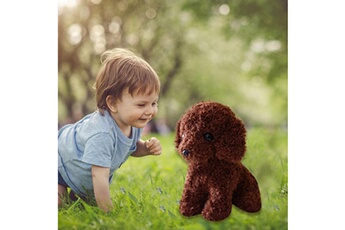 Peluche AUCUNE Simulation teddy dog jouet en peluche chiot poupée enfants cadeau 25 cm no tag - marron foncé