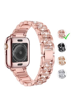 Accessoires bracelet et montre connectée GENERIQUE Bracelet en métal décor de strass d'alliage or rose pour votre Apple Watch Series 5/4 40mm/Series 3/2/1 38mm