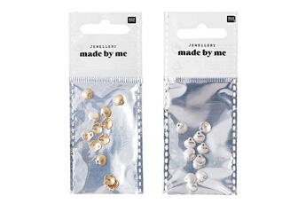 Bijou de déguisement Rico Design 24 perles mini coquillages pour bijoux - doré & argenté