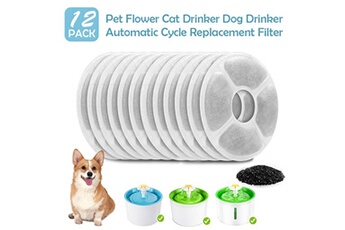 Coffret multi-outils AUCUNE Buveur pour chat de fleur animaux compagnie abreuvoir chien, filtre remplacement à cycle automatique, lot 6 - blanc