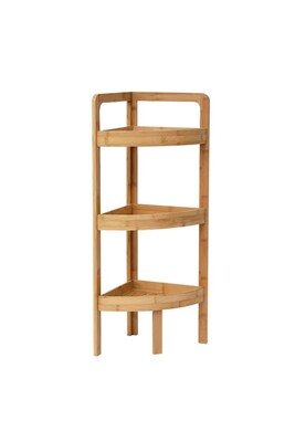 Meuble Salle De Bain Tendance Etagere D 39 Angle 3 Niveaux En Bambou Darty
