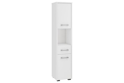Meuble Salle De Bain Hucoco Amira Armoire Colonne De Salle De Bain 140x30x30 Cm Meuble De Rangement Design Moderne 2 Portes 1 Tiroir Blanc Darty