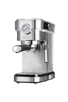 Combiné expresso cafetière MPM Machine à Café, Espresso et Cappuccino 20 Bars, Mousseur à Lait, Chauffe-tasses,, MKW-08M, 1350, Argent