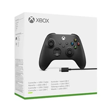 Manette Xbox One Manette sans fil Microsoft noire pour Xbox et PC avec câble USB-C