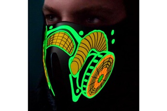 Masque de déguisement Euroweb Masque déguisement maqque à gaz avec lumière led et son activées par le son