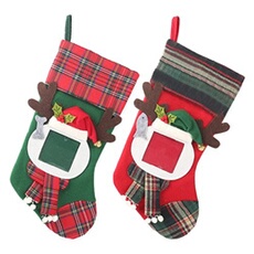 Bas Chaussettes Père Noël Bonbon cadeau-noir