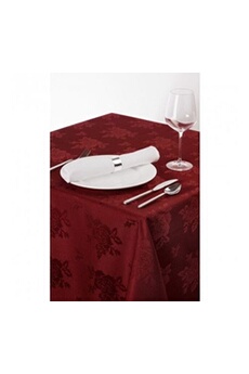nappe de table materiel ch pro nappe damassée motif rose bordeaux 2286 mm