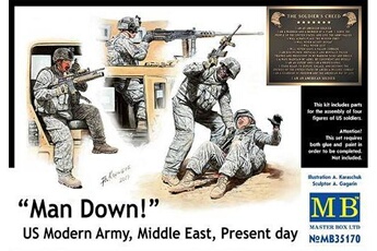 Figurine pour enfant Masterbox Man down! Us modern army, middle east, present day