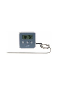 thermomètre / sonde cook concept - thermomètre à sonde et minuteur électronique gris