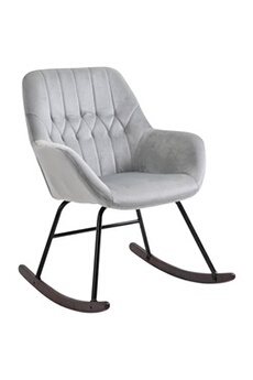 rocking chair homcom fauteuil à bascule grand confort accoudoirs assise dossier garnissage mousse haute densité velours gris clair