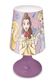 lampe à poser disney lampe de table princess junior 9 x 19 cm rose/violet