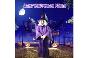 Autres jeux créatifs AUCUNE Halloween decor animated purple witch hanging house prop décorations led eyes - violet