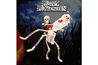 Autres jeux créatifs AUCUNE Halloween mariée et le marié accessoires décoration de fête crâne humain squelette anatomique - blanc